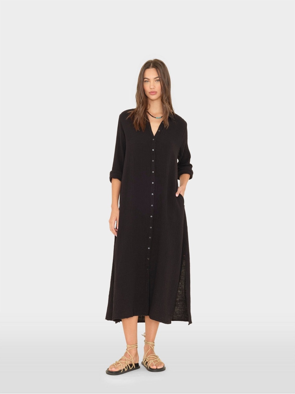 Xirena Black Boden Gauze Dress Size Small